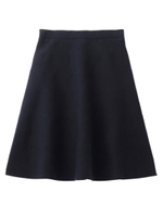 [L]ミラノリブAラインフレアースカート/ホワイト(001)