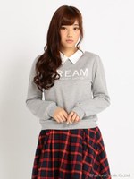 【Tralala】襟付キロゴプルオーバー/ライトグレー