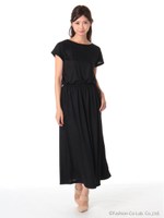 カットソーブラウジングワンピース/ブラック