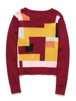 カラーブロックプルオーバー/WINE