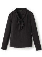 ジョーゼットボウタイブラウス/ダークグリーン(023)