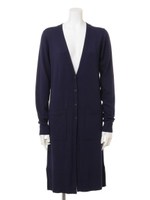 スパンレーヨンロングカーディガン/ネイビー