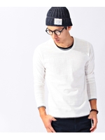 スラブ天竺フェイクレイヤードカットソー/グリーン(022)