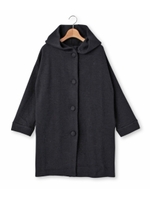 フードつきドロップショルダーカーディガン/ブルー系(095)