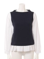 ベストフェイクレイヤードシャツ/ネイビー