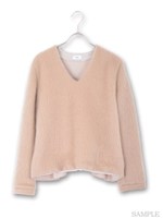 モヘア×タイプライタートップス/サックス