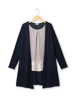 レイヤード風ストライププルオーバー/ネイビー(093)