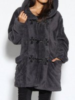 【カタログ掲載】クロスパッチボアフードコート/ブラック