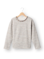 カラフルビジューツイードニット/キャメル(041)