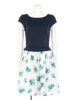 グラデフラワードッキングワンピース/ライトブルー