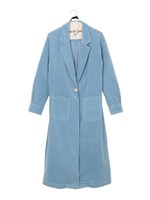 コーデュロイシャツコート/ブルー