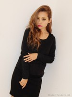 シフォンコンビリップルトップス/BLK