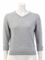 シンプルＶニット/ライトグレー