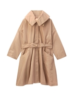 ステンカラーベルテッド比翼コート/ベージュ(052)