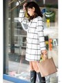 チェックホワイトコート/オフホワイト