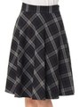 チェック柄サーキュラースカート/クロ