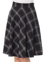チェック柄サーキュラースカート/クロ