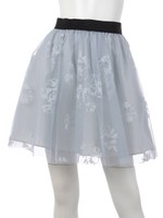 チュールフロッキーフレアスカート/オフホワイト