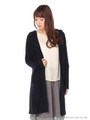 ブークレフードロングCDニット　3/グレー