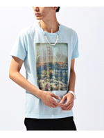 プリントゴロTシャツ/ライトブルー(091)