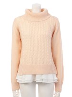 2枚重ねケーブルプルオーバー/ネイビー