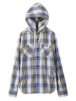 PLAID HOODIE SHIRT/ピンク