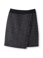 [L]グレンチェックラップスカート/ボルドー(264)