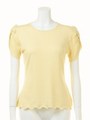 【CHIC】ボリュームスリーブニットTOPS/イエロー