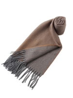 イタリアインポート Wフェイス 無地マフラー/ベージュ(552)