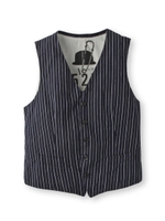 インディゴセルウィッチストライプベスト/ネイビー(393)