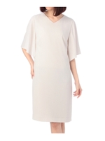 ジョーゼットVネックワンピース/ライトブルー(091)