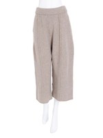 センタープリーツニットガウチョパンツ/ブラック