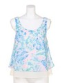 トロピカルフラワー柄タンク/ミント