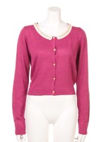 パールネックカーディガン/ピンク