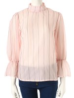 プチハイネックシフォンブラウス/ピンク