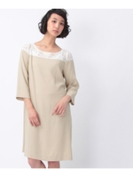 レース切り替えサックワンピース/ダークグリーン(023)