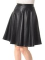 レザーフレアスカート/ブラック