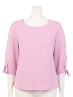 袖リボンブラウス/ピンク