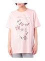 天竺フラワープリントTシャツ/ベビーピンク(071)