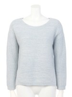 編地ミックスニット/ミントブルー