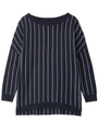[L]ストライプドロップショルダーニット/ネイビー(393)