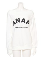 【ANAP】ANAPロゴ裏毛オフショルトップス/NVY