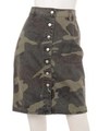 【ANAP】フロントボタンカモフラ柄ペンシルスカート/KHA