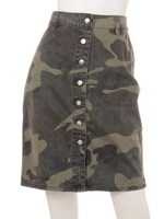 【ANAP】フロントボタンカモフラ柄ペンシルスカート/KHA