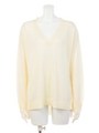 【ROSE BUD】WASHABLE WOOL V/N L/S PULLOVER/WHITE