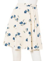 【美人百花8月号掲載】オリジナルペイズリーフラワー柄フレアスカート/オレンジ