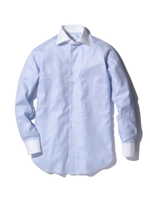 サシコヘリンボンワイドカラー シャツ/ベビーピンク(071)