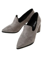 スウェードチャンキーヒールパンプス/グレー