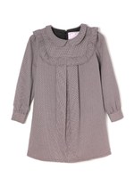 スクエアフリルワンピース/ブラック×ホワイト