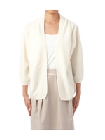 ノーボタン七分袖ニットカーディガン/ネイビー(093)